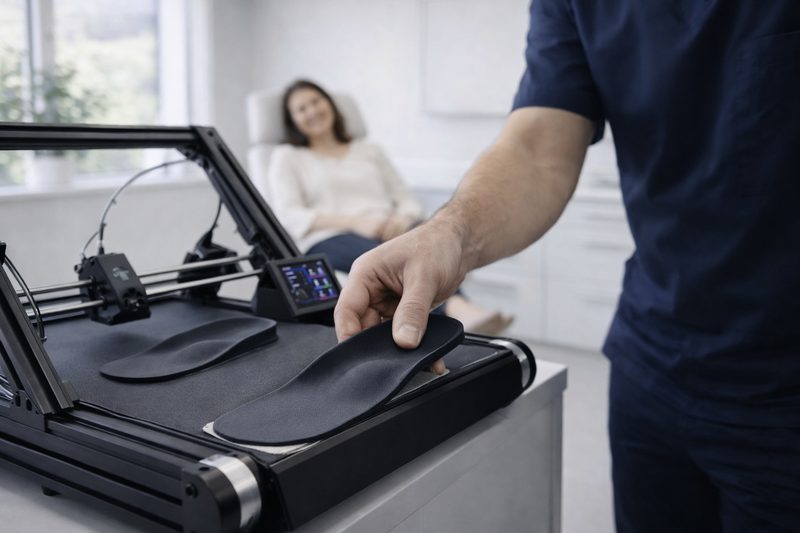 In-clinic 3D printer autonomously producing a batch of custom orthotic insoles