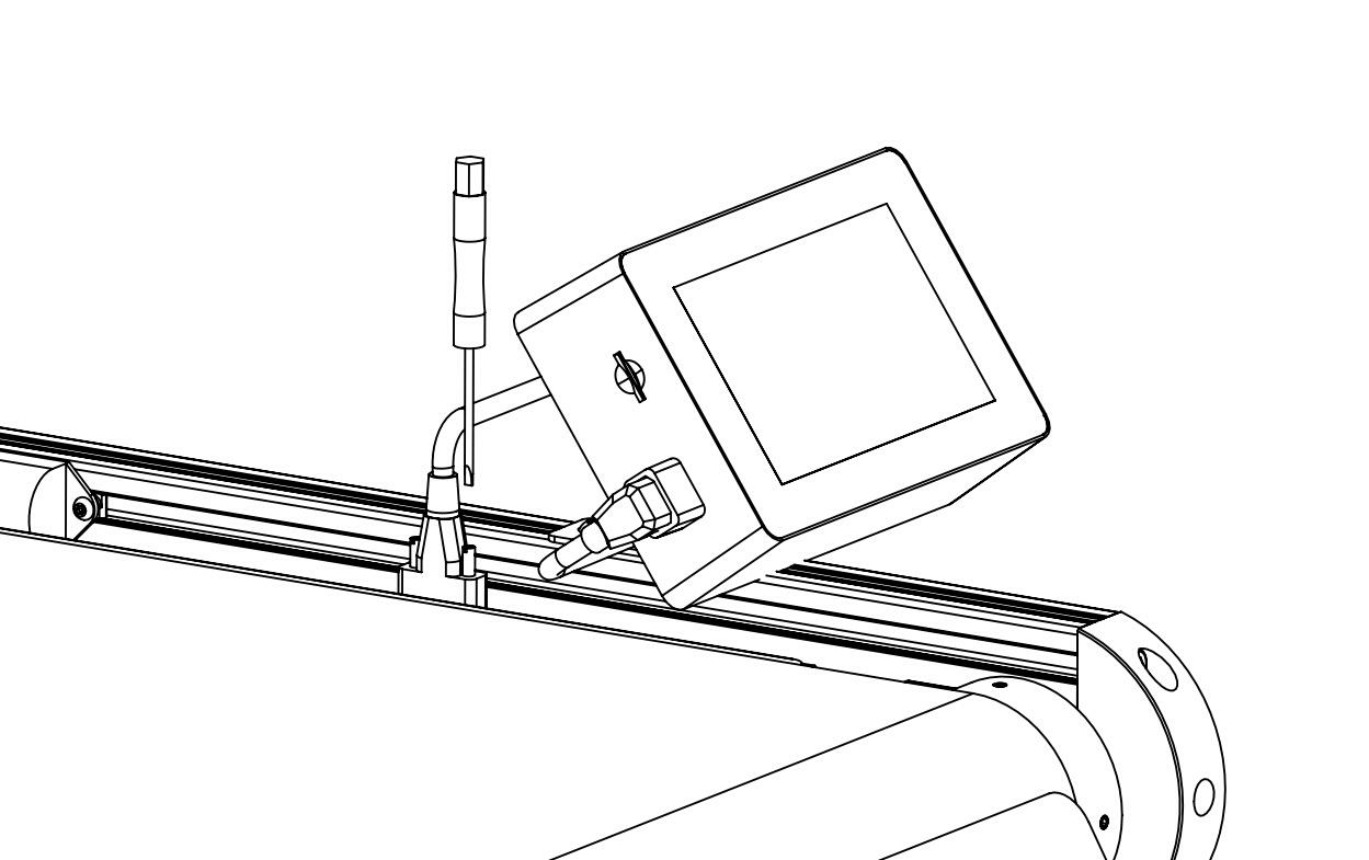 Original manual diagram showing the screen cable at the display side