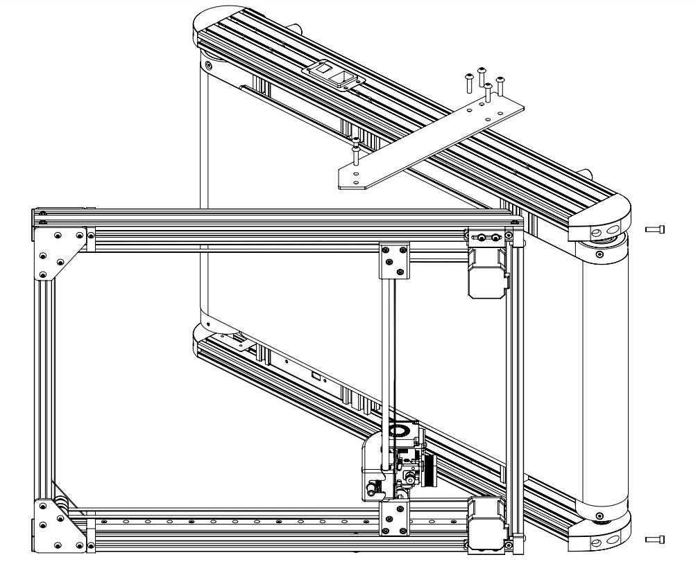 Original manual diagram showing where the side supports mount