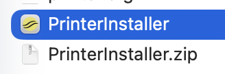 Downloaded PrinterInstaller files in Downloads