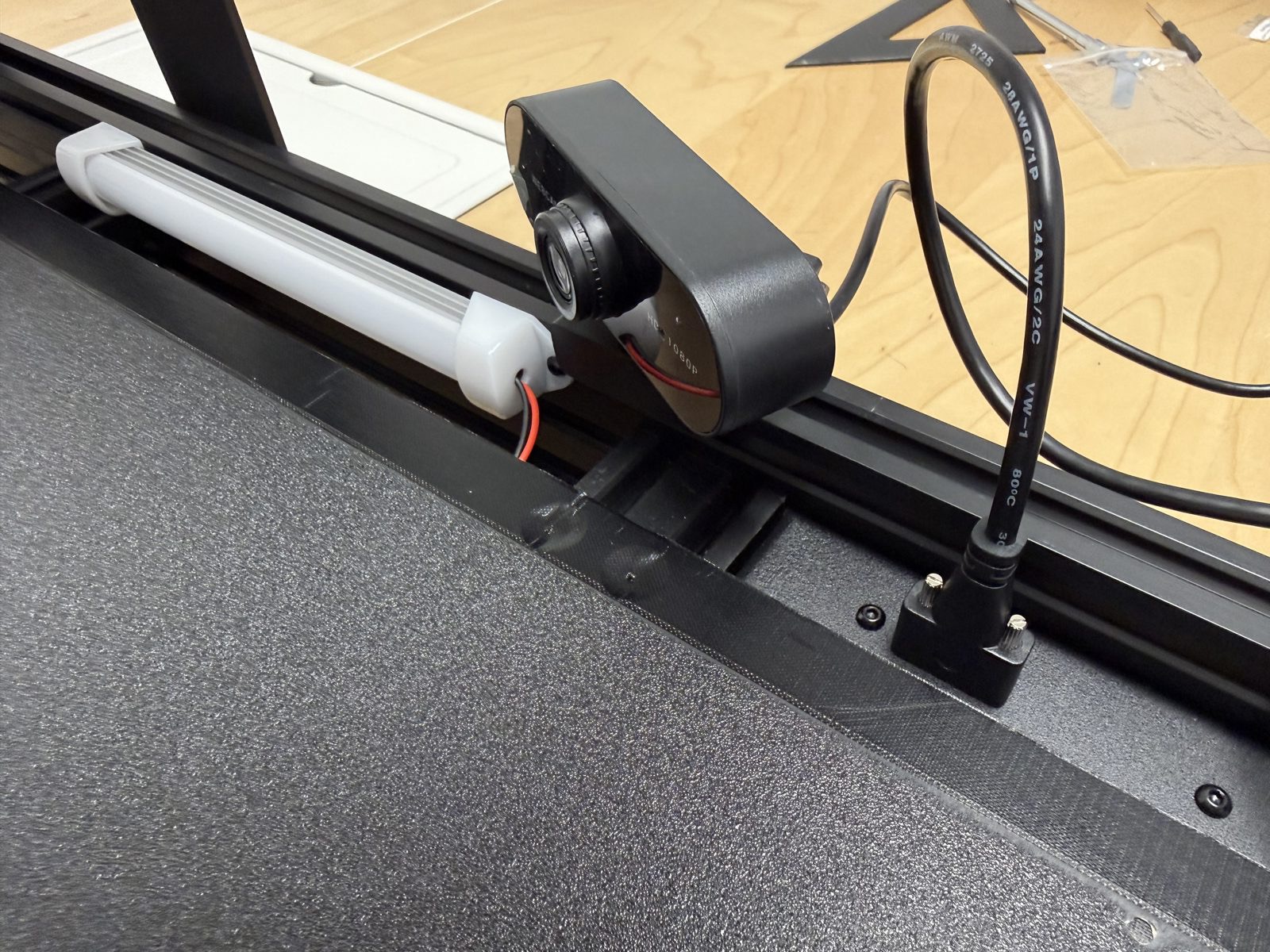 Photo of the camera USB connected under the screen assembly