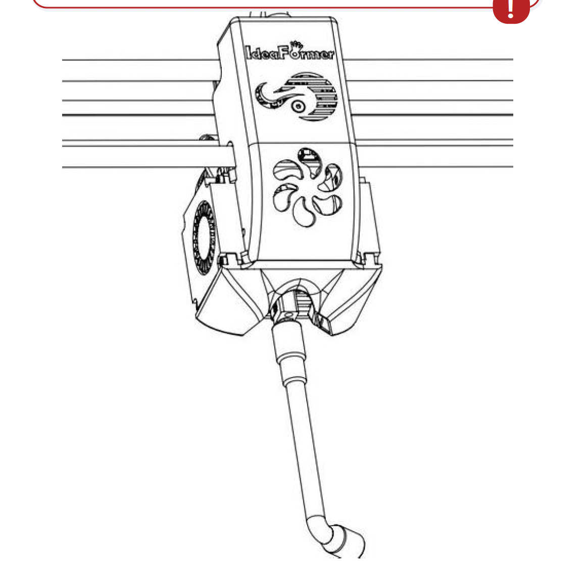 Reference image showing the hotend and nozzle position during a nozzle change.